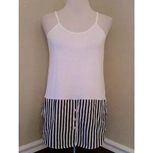 Modcloth Kling Sleeveless Nautical Tank with Stripes & Anchor Buttons Size S NEW